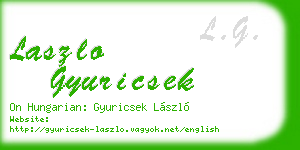 laszlo gyuricsek business card